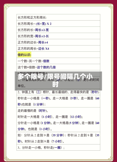 多个限号/限号间隔几个小时