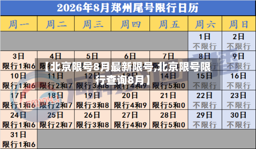 【北京限号8月最新限号,北京限号限行查询8月】