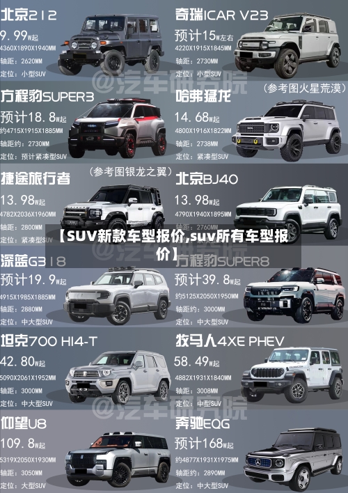 【SUV新款车型报价,suv所有车型报价】