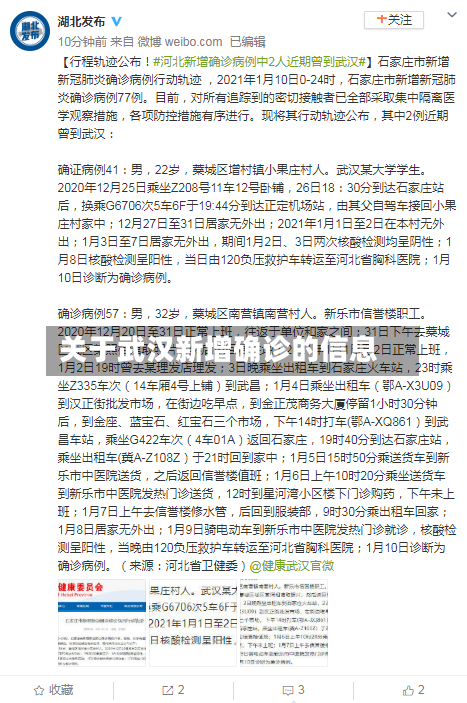关于武汉新增确诊的信息-第2张图片