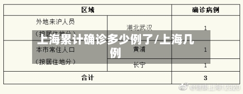 上海累计确诊多少例了/上海几例