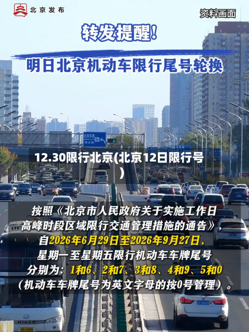 12.30限行北京(北京12日限行号)