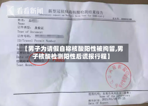 【男子为请假自称核酸阳性被拘留,男子核酸检测阳性后谎报行程】-第2张图片