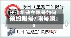 预约限号/限号啊