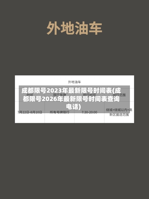 成都限号2023年最新限号时间表(成都限号2026年最新限号时间表查询电话)-第2张图片