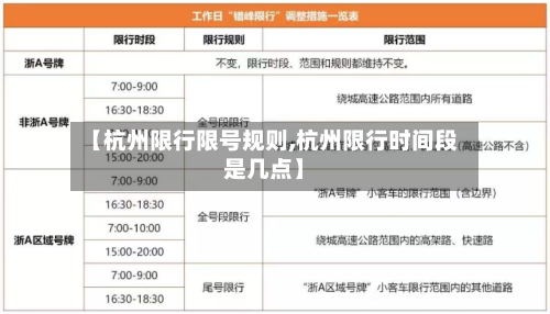 【杭州限行限号规则,杭州限行时间段是几点】-第2张图片